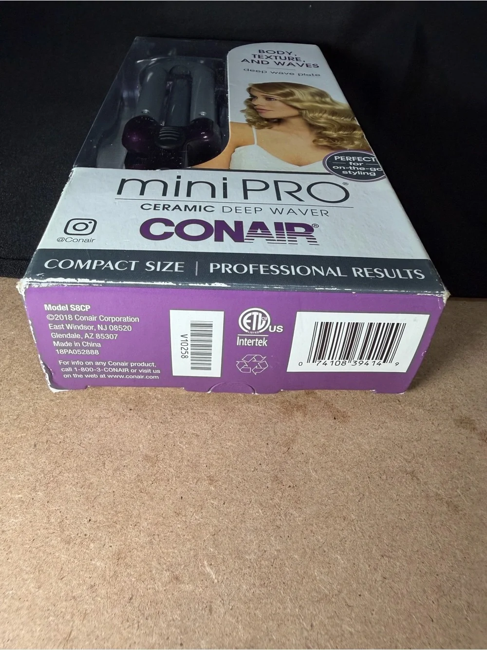 New Conair mini pro ceramic deep waver purple